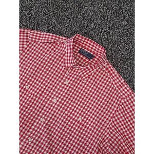 Polo Ralph Lauren Shirt Mens XL Red White Button Down‎ Oxford Short Sleeve Check